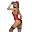 Костюм медсестры JSY Sexy Lingerie 7911, красный: боди + головной убор + чулки + перчатки + наклейки на соски - Фото №4