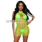Платье Leg Avenue Summer Dreamz Net Mini Dress, салатовое - Фото №1