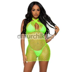 Платье Leg Avenue Summer Dreamz Net Mini Dress, салатовое - Фото №1