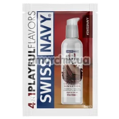 Лубрикант с согревающим эффектом Swiss Navy 4 in 1 Playful Flavors Chocolate Sensation - шоколад, 5 мл - Фото №1