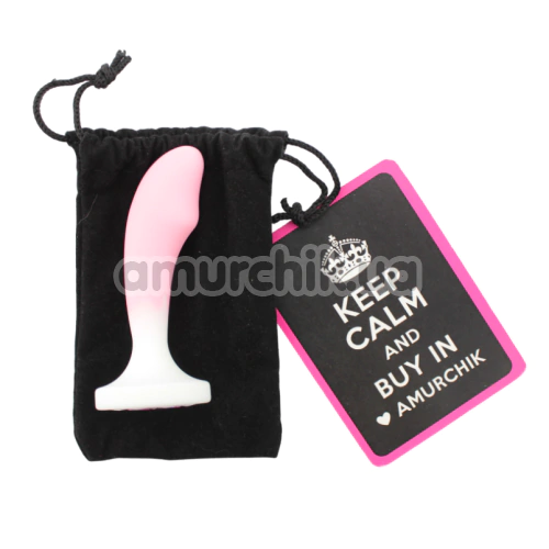 Анальная пробка с прозрачным кристаллом Anal Plug Small, бело-розовая