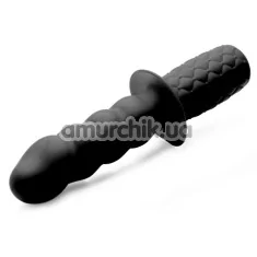 Анальна пробка з вібрацією Ass Thumpers The Plug 10x Silicone Vibrating Thruster рельєфна, чорна - Фото №1
