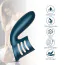 Насадка на пеніс з вібрацією Foxshow Wibrator Silicone Ring USB 7 Function, синя - Фото №7