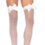 Панчохи з білим бантиком Leg Avenue Sheer Thigh Highs, білі - Фото №2