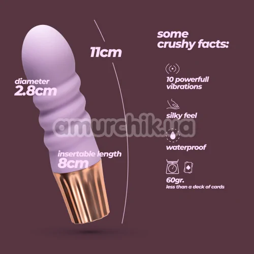 Вибратор Crushious Mellow Bubbles, сиреневый