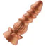 Фаллоимитатор-насадка Hismith Spiral Grain Silicone Dildo Monster Series 8.4, золотой - Фото №2