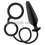Анальная пробка с эрекционными кольцами Mens Rover Butt Plug With Ornament 3.5, черная - Фото №1