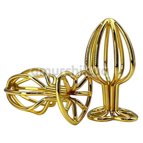 Анальная пробка Alume Metal Hollow Plug S, золотая
