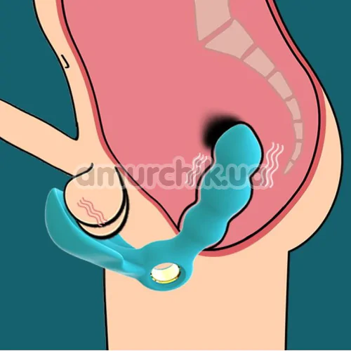 Вибростимулятор простаты Boss Series Angelo Male Prostate Triple Stimulation, бирюзовый