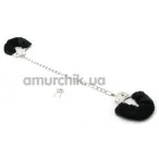 Фіксатори для ніг Furry Leg Cuffs, чорні - Фото №1