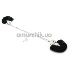 Фіксатори для ніг Furry Leg Cuffs, чорні - Фото №1