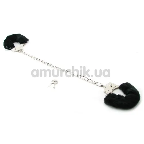 Фіксатори для ніг Furry Leg Cuffs, чорні - Фото №1