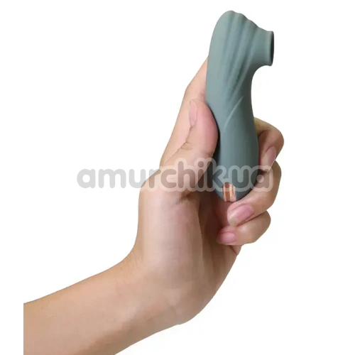 Симулятор орального сексу для жінок з вібрацією Sweet Em Velvet Lure Air Kiss, зелений