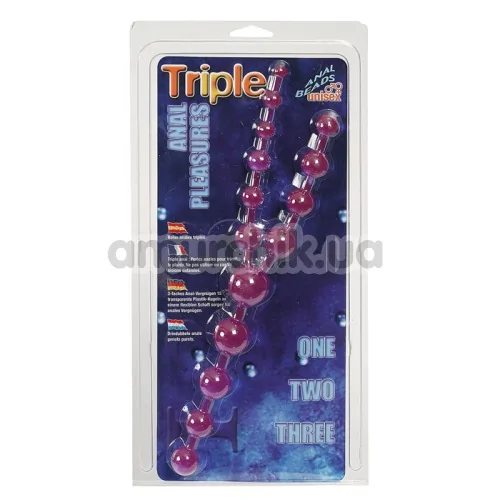 Анальная цепочка Triple Anal Pleasure, фиолетовая