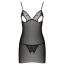 Комплект Passion Free Your Senses Lovelia Chemise, чорний: пеньюар + трусики-стрінги - Фото №3