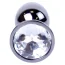 Анальна пробка з прозорим кристалом Exclusivity Jewellery Dark Silver Plug, срібна - Фото №2