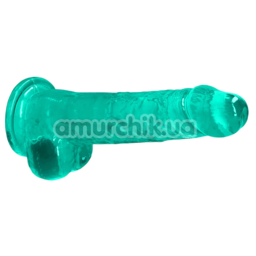 Фалоімітатор Realrock Crystal Clear Dildo Realistic 8, зелений
