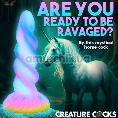 Фаллоимитатор Creature Cocks Moon Rider Glow-in-the-Dark Unicorn Dildo, разноцветный