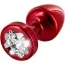 Анальная пробка с прозрачным кристаллом SWAROVSKI Anni R Clover T2, красная - Фото №1