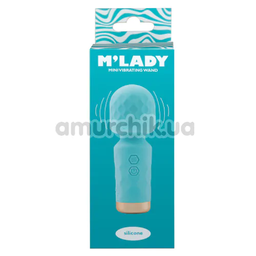 Универсальный вибромассажер M'Lady Mini Vibrating Wand, бирюзовый