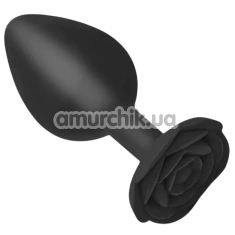 Анальная пробка Roses Til' Dawn Silicone Anal Plug Large, черная - Фото №1