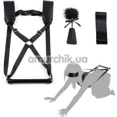 Бондажный набор Lockink Yeahwow Doggy Style Saddle Set, черный - Фото №1