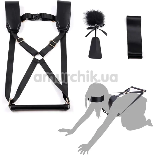 Бондажный набор Lockink Yeahwow Doggy Style Saddle Set, черный - Фото №1