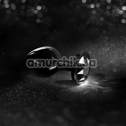 Анальная пробка с черным кристаллом Dorcel Diamond Plug M, черная