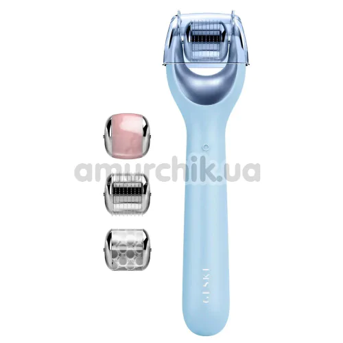 Массажер-роллер для лица с микроиглами Geske MicroNeedle Face Roller 9 in 1, голубой - Фото №1