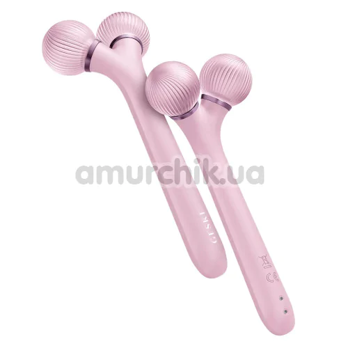 Ультразвуковой массажер для лица Geske Sonic Facial Roller 4 in 1, светло-розовый