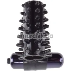 Насадка на пенис с вибрацией Fantasy C-Ringz Vibrating Super Sleeve, черная - Фото №1