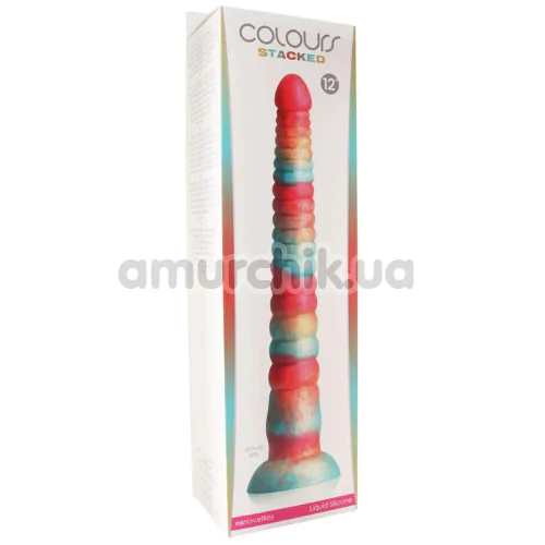 Фаллоимитатор Colours Stacked 12, красно-золотой