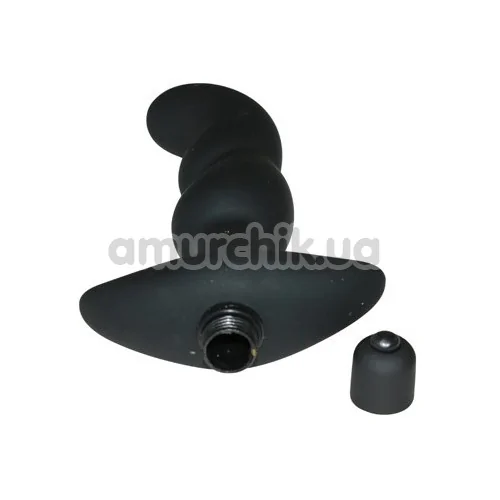 Вибростимулятор простаты Master Series Onyx Vibrating Silicone Anal Plug, черный