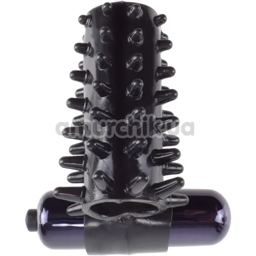 Насадка на пенис с вибрацией Fantasy C-Ringz Vibrating Super Sleeve, черная - Фото №1