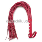 Флоггер DS Fetish Leather Wicker Flogger, красный - Фото №1