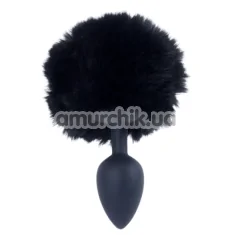 Анальная пробка с черным хвостиком Boss Series Exclusivity Silikon Bunny Tail, черная - Фото №1
