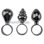 Набір з 3 анальних пробок Mini Anal Plug Butt Plug Training Kit, срібний - Фото №1