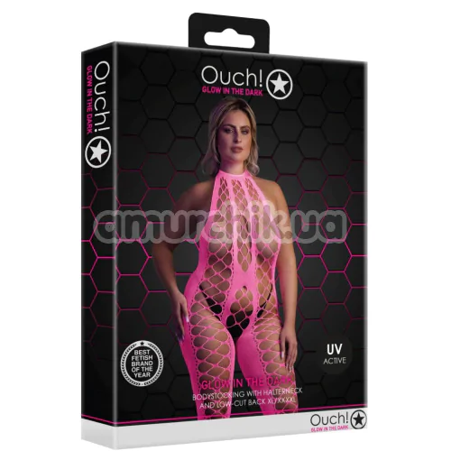 Комбинезон Ouch! Bodystocking With Halterneck Glow In The Dark, розовый