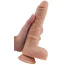 Вибратор с толчками Virgite Realistics Vibrating & Thrusting Realistic With Balls R14, телесный - Фото №6