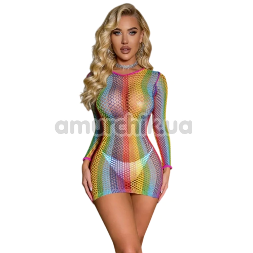 Платье Star Night Sexy Mesh Colourful Mini Dress, разноцветное - Фото №1