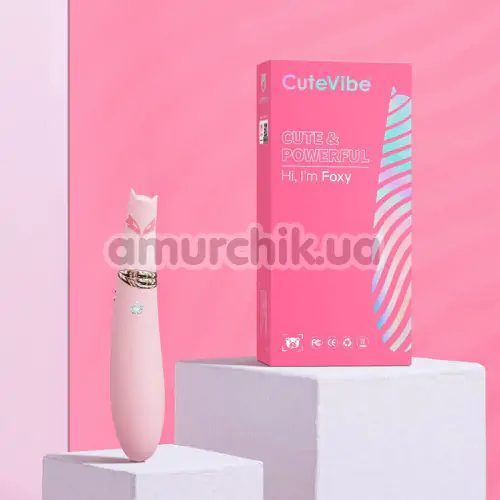 Симулятор орального секса для женщин CuteVibe Cute&Powerful Hi I'm Foxy, светло-розовый