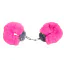 Наручники з рожевим хутром DS Fetish Plush Handcuffs, срібні - Фото №2