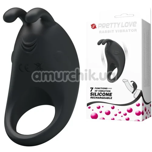 Віброкільце Pretty Love Rabbit Vibrator, чорне