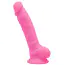 Фалоімітатор Silexd Premium Silicone Dildo Model 1 Size 7, світиться в темряві рожевий - Фото №1