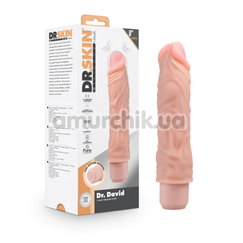 Вібратор Dr. Skin Silicone Dr. David 8, тілесний