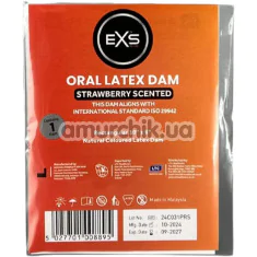 Салфетка для орального секса EXS Oral Latex Dam Strawberry Scented - клубника, 1 шт - Фото №1