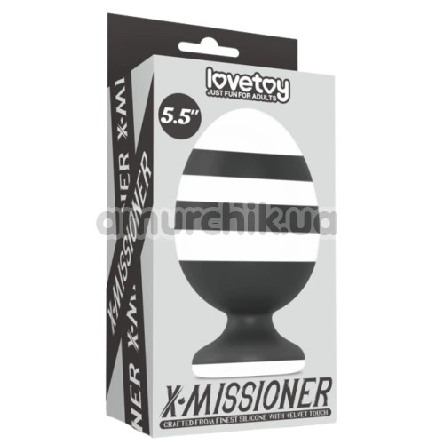 Анальна пробка Love Toy X-Missioner Butt Plug 5.5, чорно-біла