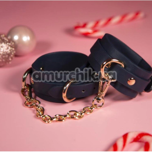 Фиксаторы для рук Roomfun Leather Handcuffs, синие