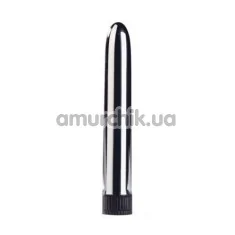 Вібратор Retro Ultra Slimline 17 см, срібний - Фото №1