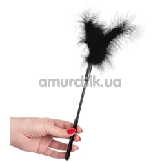 Перышко для ласк DS Fetish Tickler With Long Handle, черное - Фото №1
